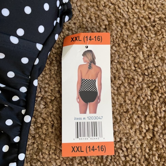 Swimsuit black/white polka dot womens a XXL14-16 - Picture 5 of 8